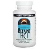 Source Naturals, Betaine Hcl 650 mg, 180 Tablets - 021078013624 | Hilife Vitamins