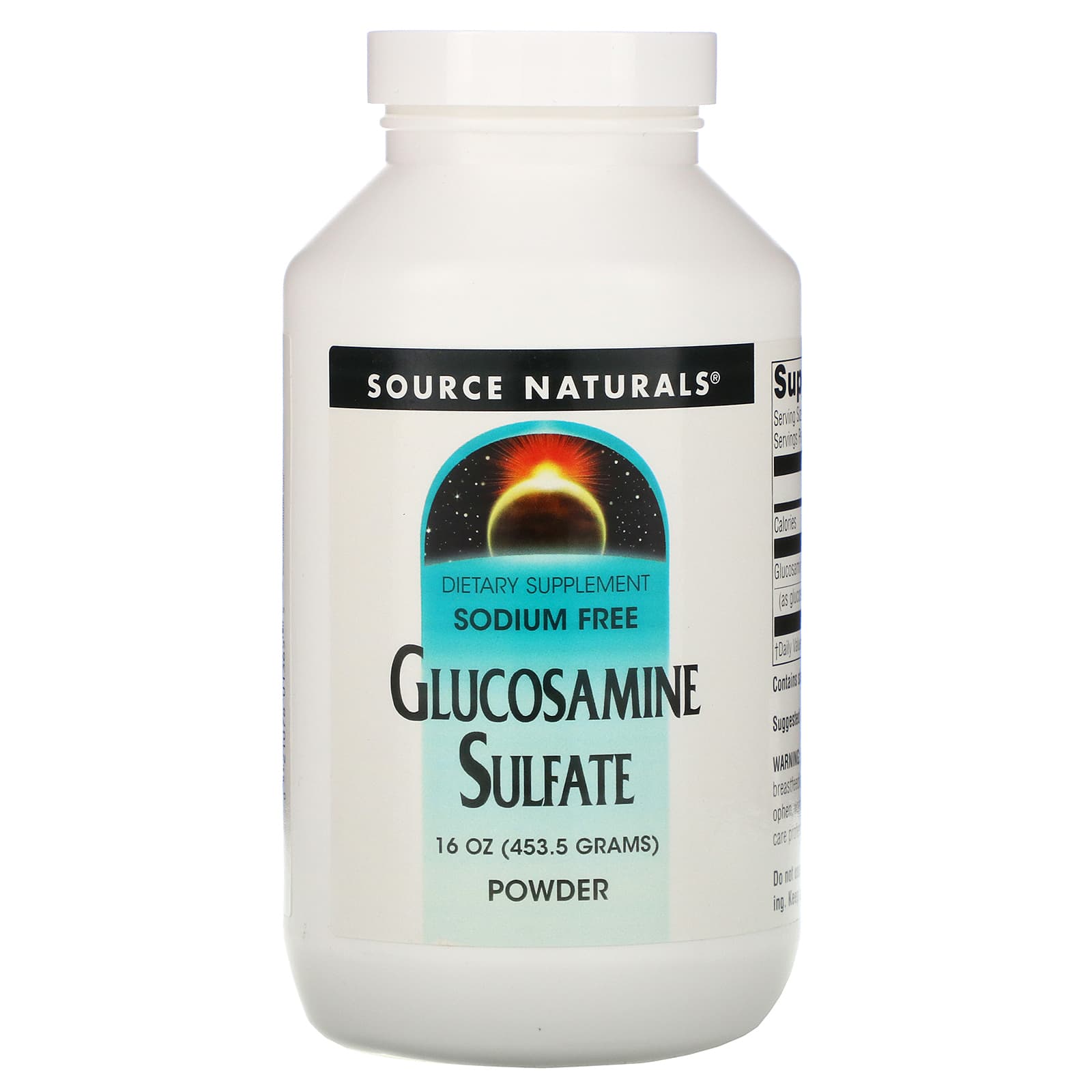 Source Naturals, Glucosamine Sulfate, 16 Oz oz UPC 021078013655 | Hilife Vitamins