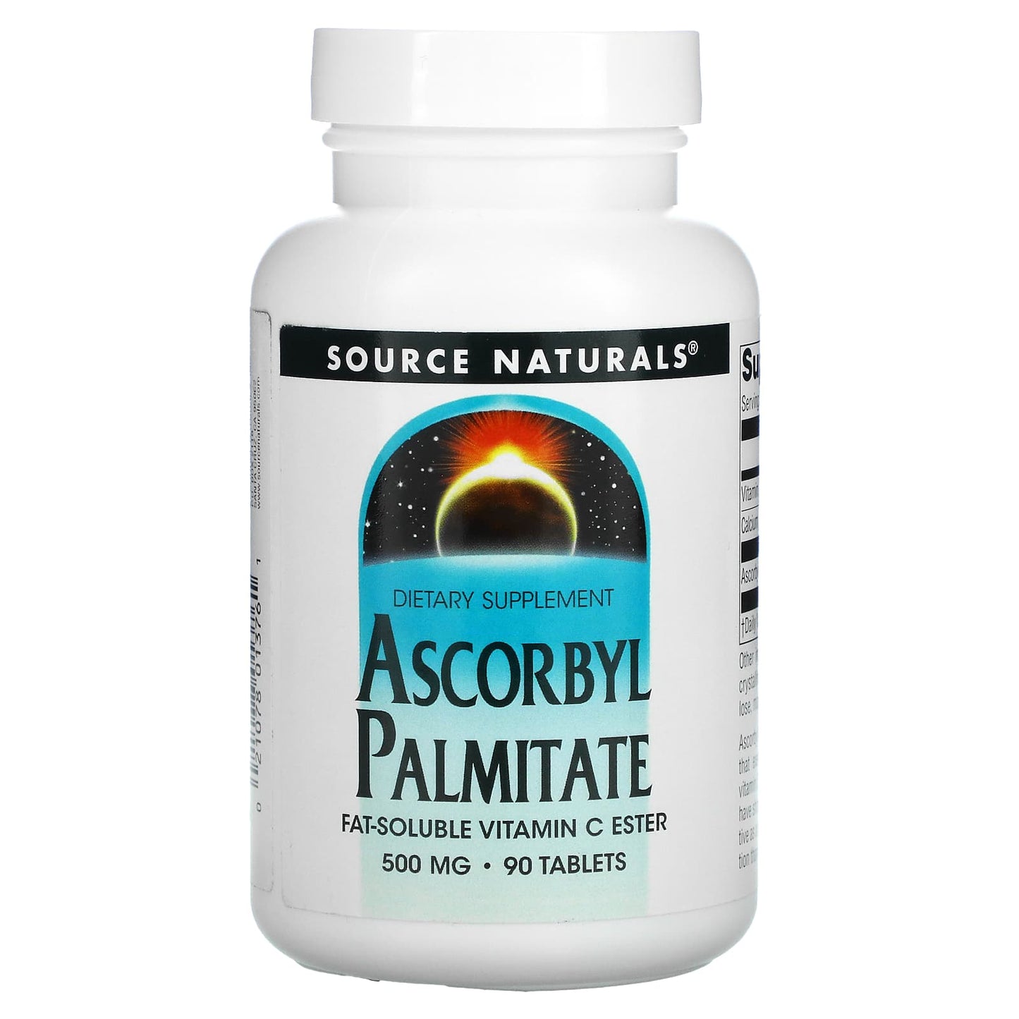 Source Naturals, Ascorbyl Palmitate 500 mg, 90 Tablets UPC 021078013761 | Hilife Vitamins
