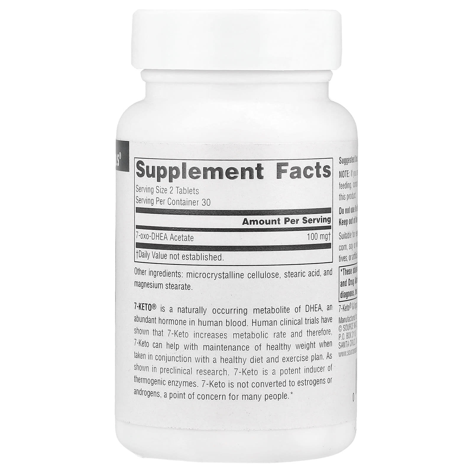 Source Naturals, 7-Keto®, DHEA Metabolite, 50 mg, 60 Tablets UPC 021078013785 | Hilife Vitamins