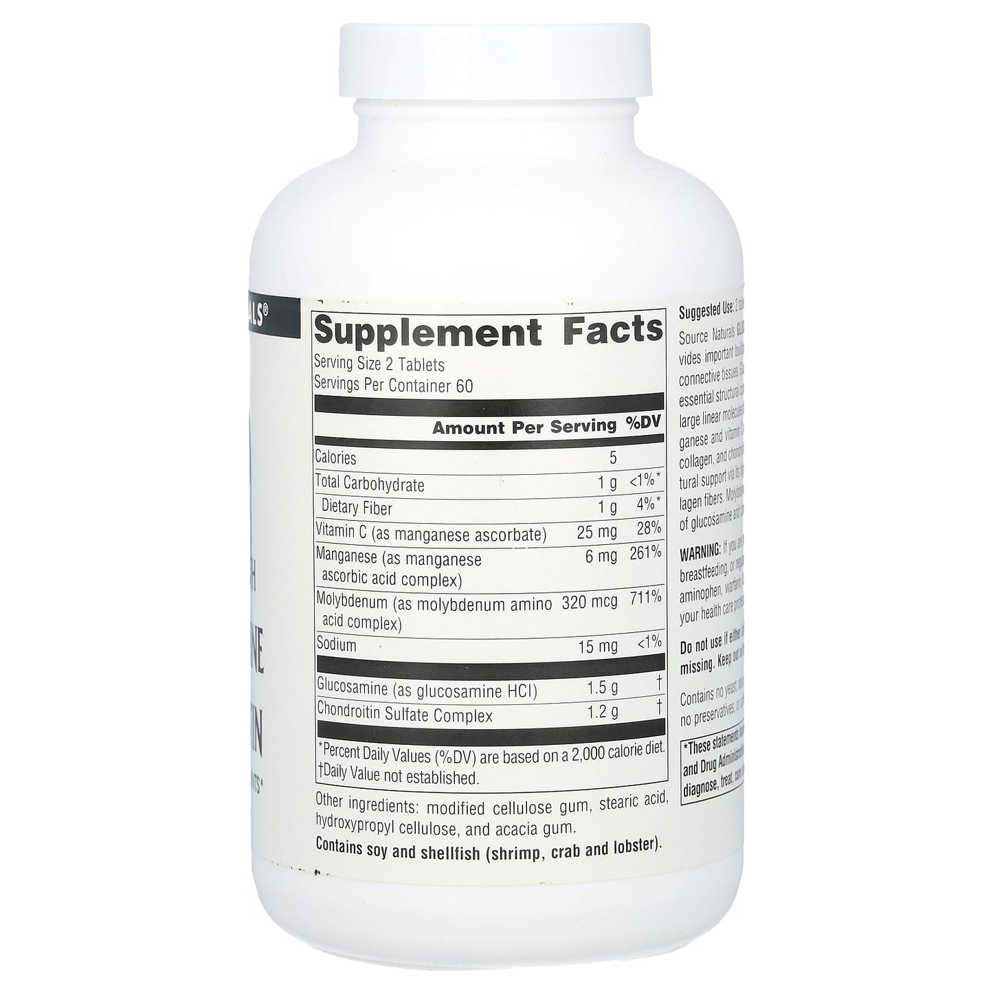 Source Naturals, Glucosamine Chondroitin, Extra Strength, 120 Tablets UPC 021078013822 | Hilife Vitamins