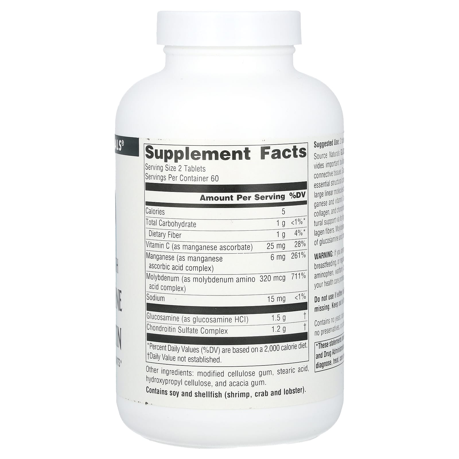 Source Naturals, Glucosamine Chondroitin, Extra Strength, 120 Tablets UPC 021078013822 | Hilife Vitamins
