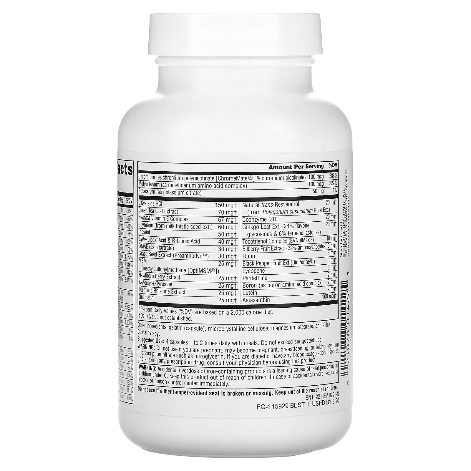 Source Naturals, Life Force® Multiple, 120 Capsules UPC 021078014225 | HiLife Vitamins