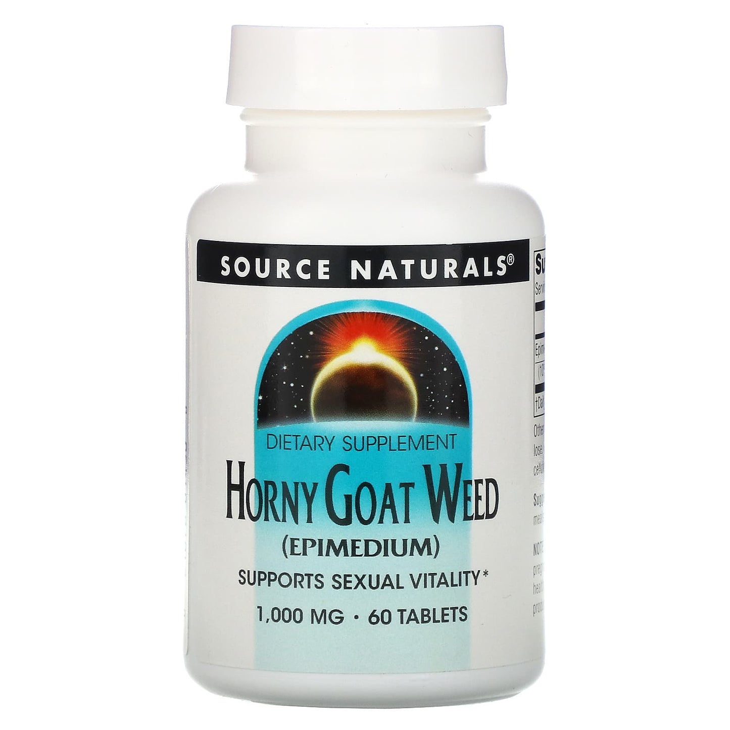 Source Naturals, Horny Goat Weed 1000 mg, 60 Tablets UPC 021078014300 | Hilife Vitamins