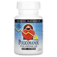 Source Naturals, Policosanol with Coenzyme Q10 10 mg, 60 Tablets UPC 021078014522 | Hilife Vitamins