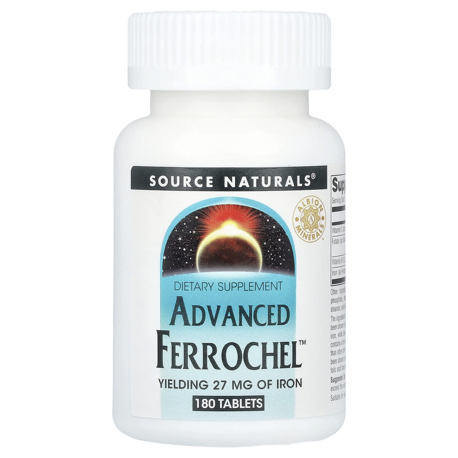 Source Naturals, Advanced Ferrochel™, 180 Tablets UPC 021078014560 | Hilife Vitamins