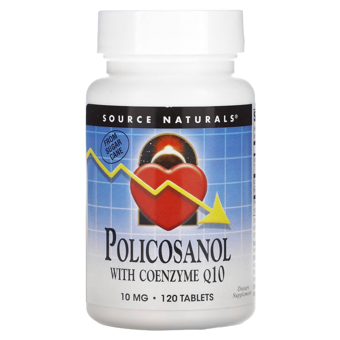 Source Naturals, Policosanol with Coenzyme Q10 10 mg, 120 Tablets UPC 021078014591 | Hilife Vitamins