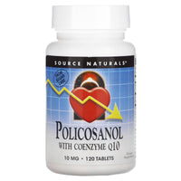 Source Naturals, Policosanol with Coenzyme Q10 10 mg, 120 Tablets UPC 021078014591 | Hilife Vitamins