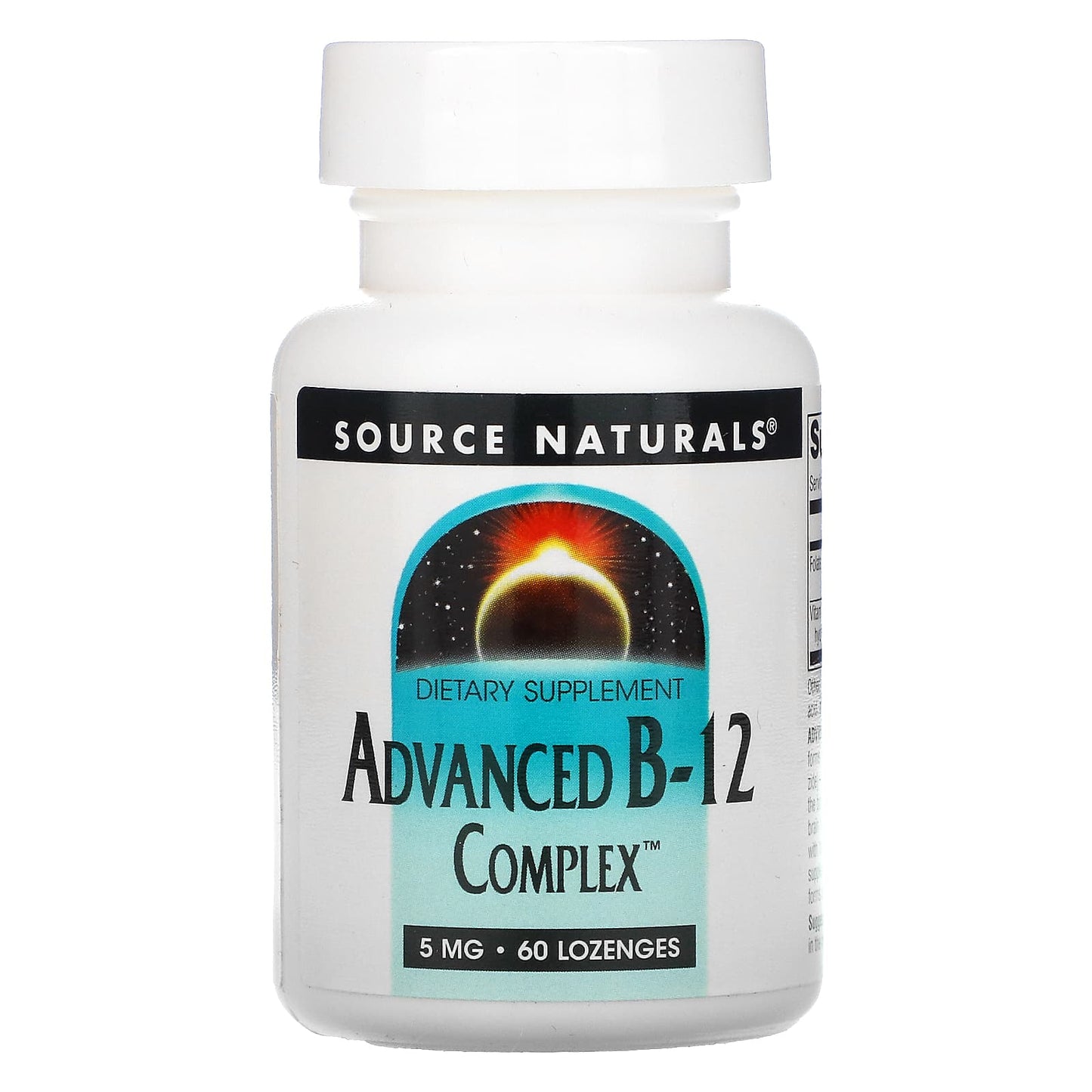 Source Naturals, Advanced B-12 Complex 5 mg, 60 Lozenges UPC 021078014812 | HiLife Vitamins