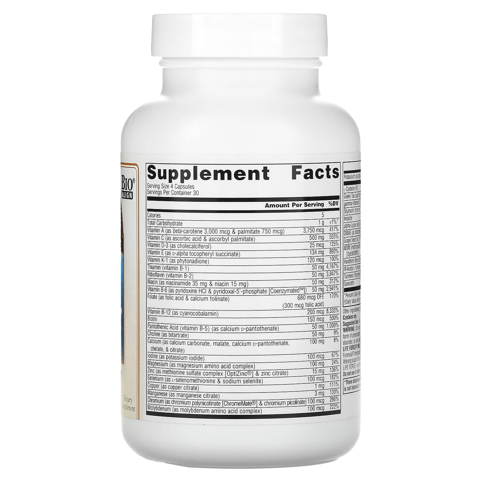 Source Naturals, Life Force Multiple, No Iron, 120 Capsules UPC 021078014911 | Hilife Vitamins