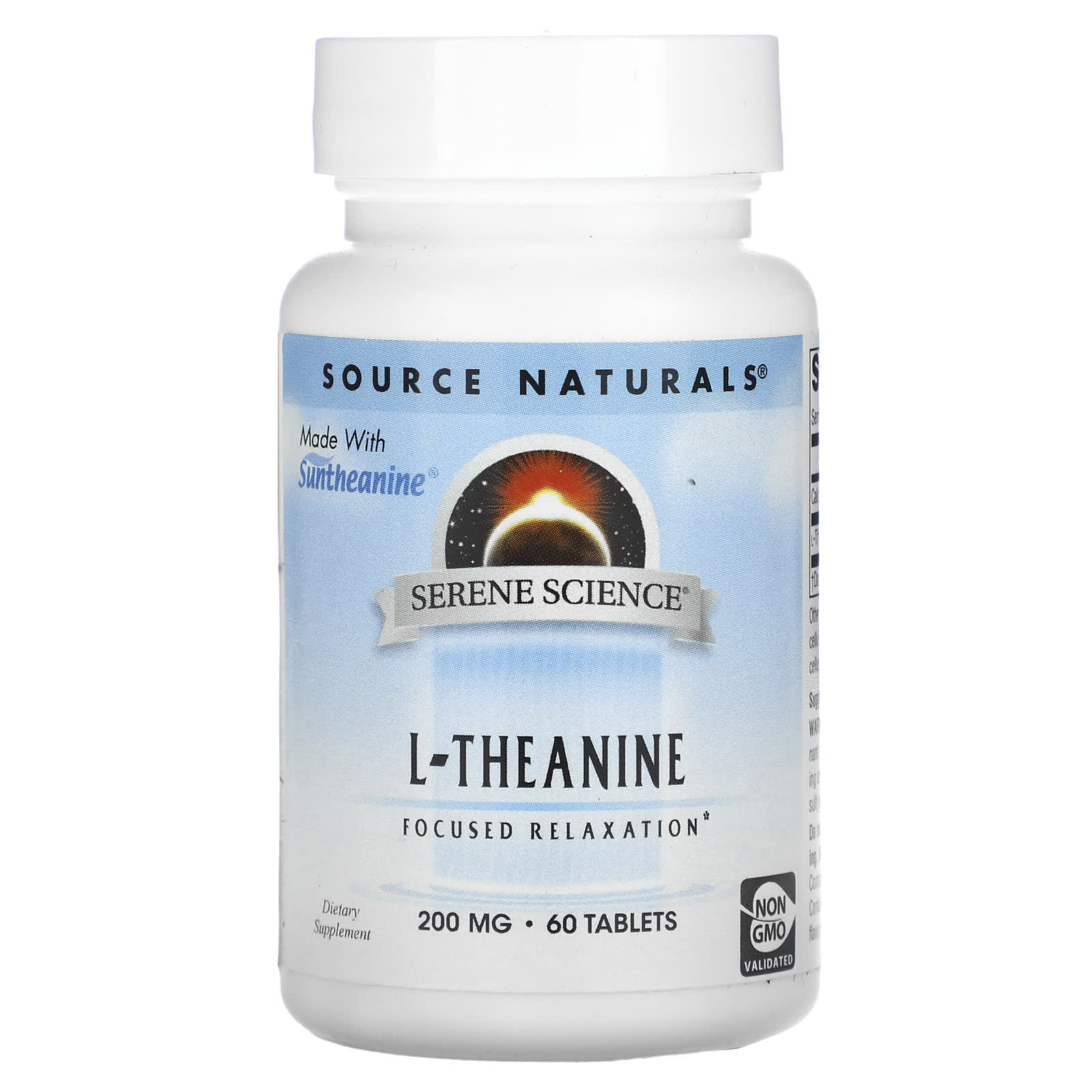 Source Naturals, Serene Science® L-Theanine 200 mg, 60 Tablets UPC 021078014997 | Hilife Vitamins