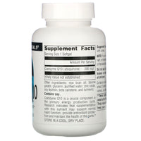 Source Naturals, Coenzyme Q10 200 mg, 60 Softgels UPC 021078015345 | Hilife Vitamins