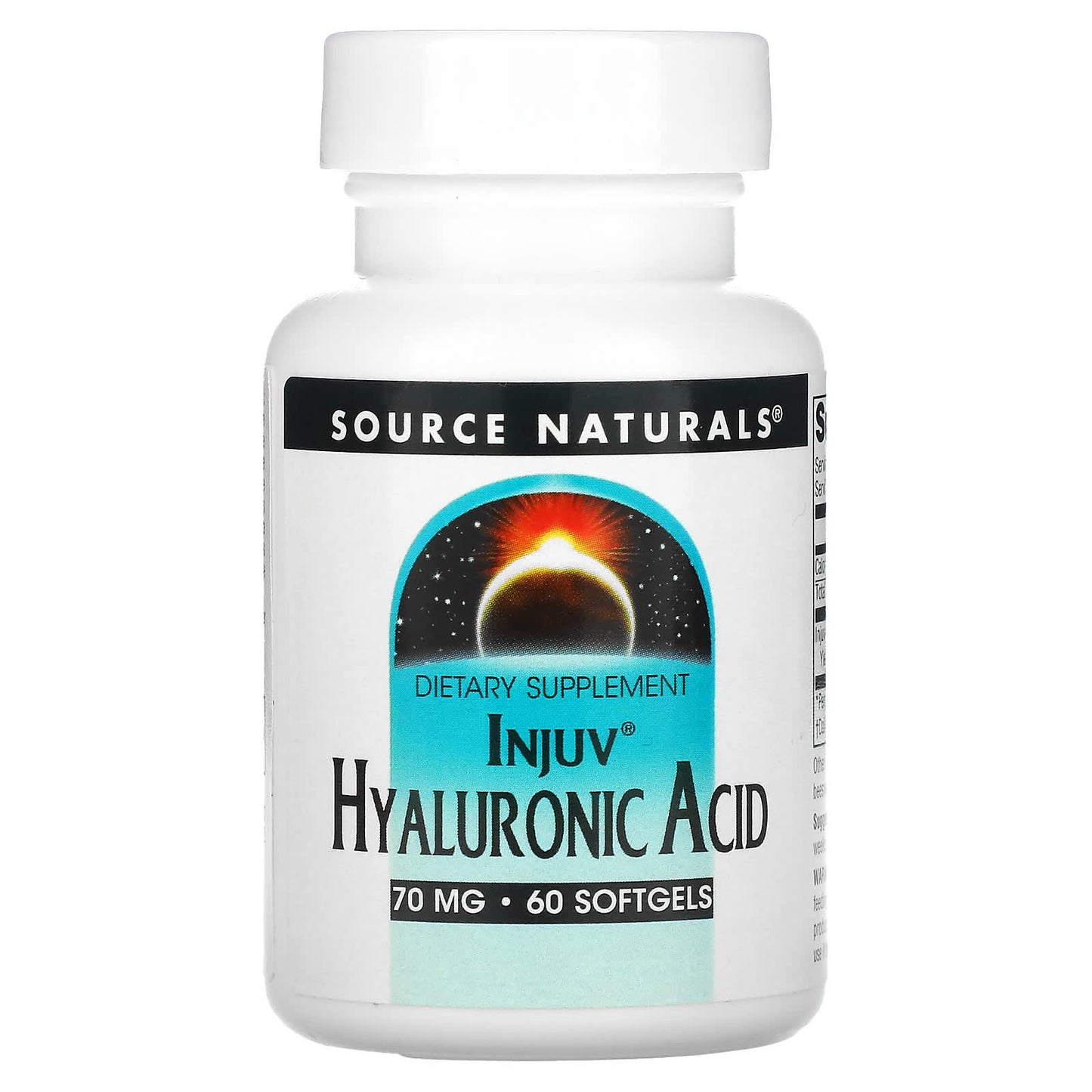 Source Naturals, Hyaluronic Acid, Injuv ® 70 mg, 60 Softgels UPC 021078015505 | HiLife Vitamins