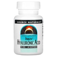 Source Naturals, Hyaluronic Acid, Injuv ® 70 mg, 60 Softgels UPC 021078015505 | HiLife Vitamins