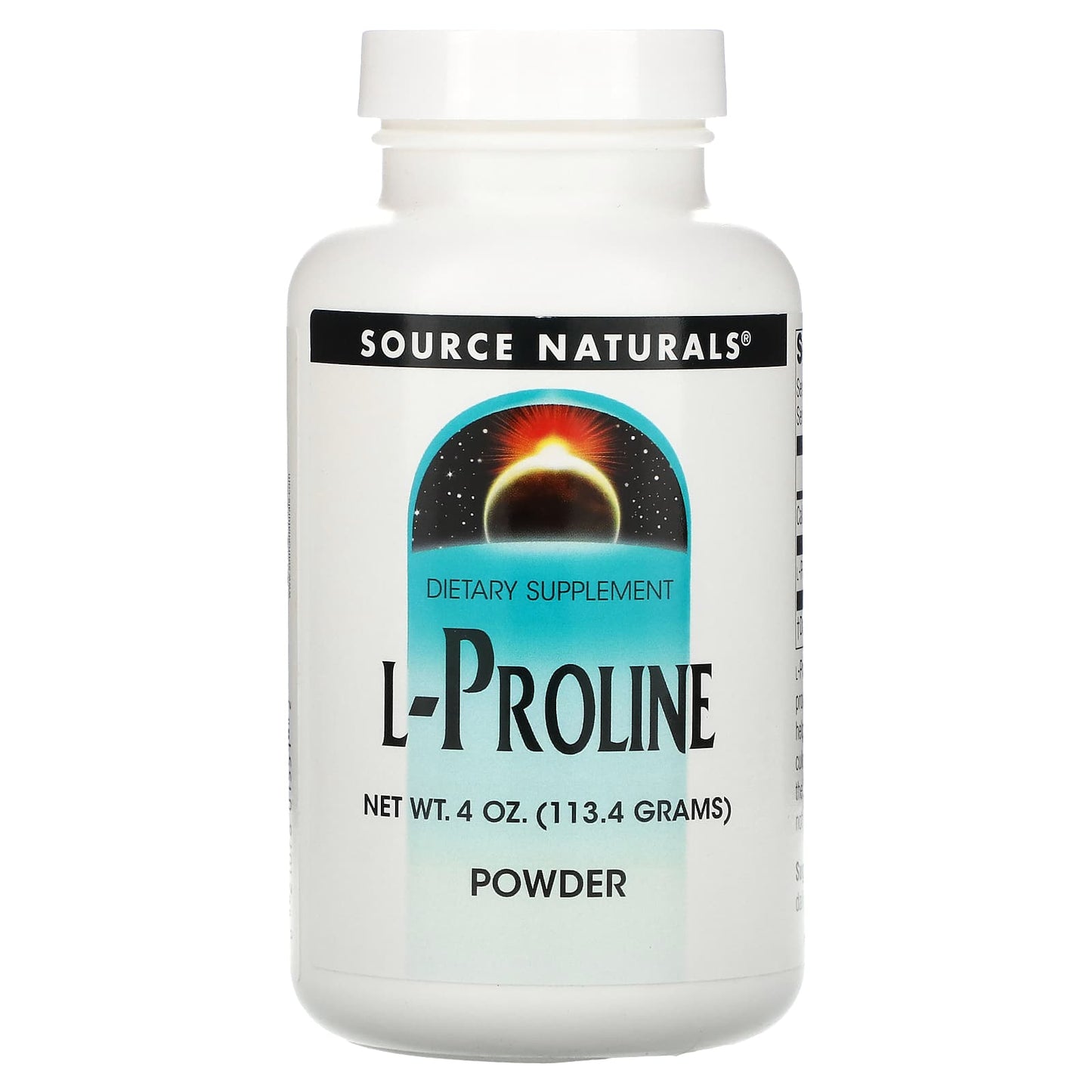 Source Naturals, L-Proline, 4 Oz Tablets UPC 021078015512 | Hilife Vitamins
