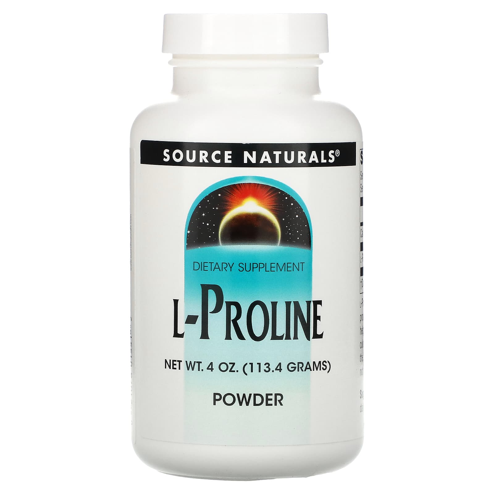 Source Naturals, L-Proline, 4 Oz Tablets UPC 021078015512 | Hilife Vitamins