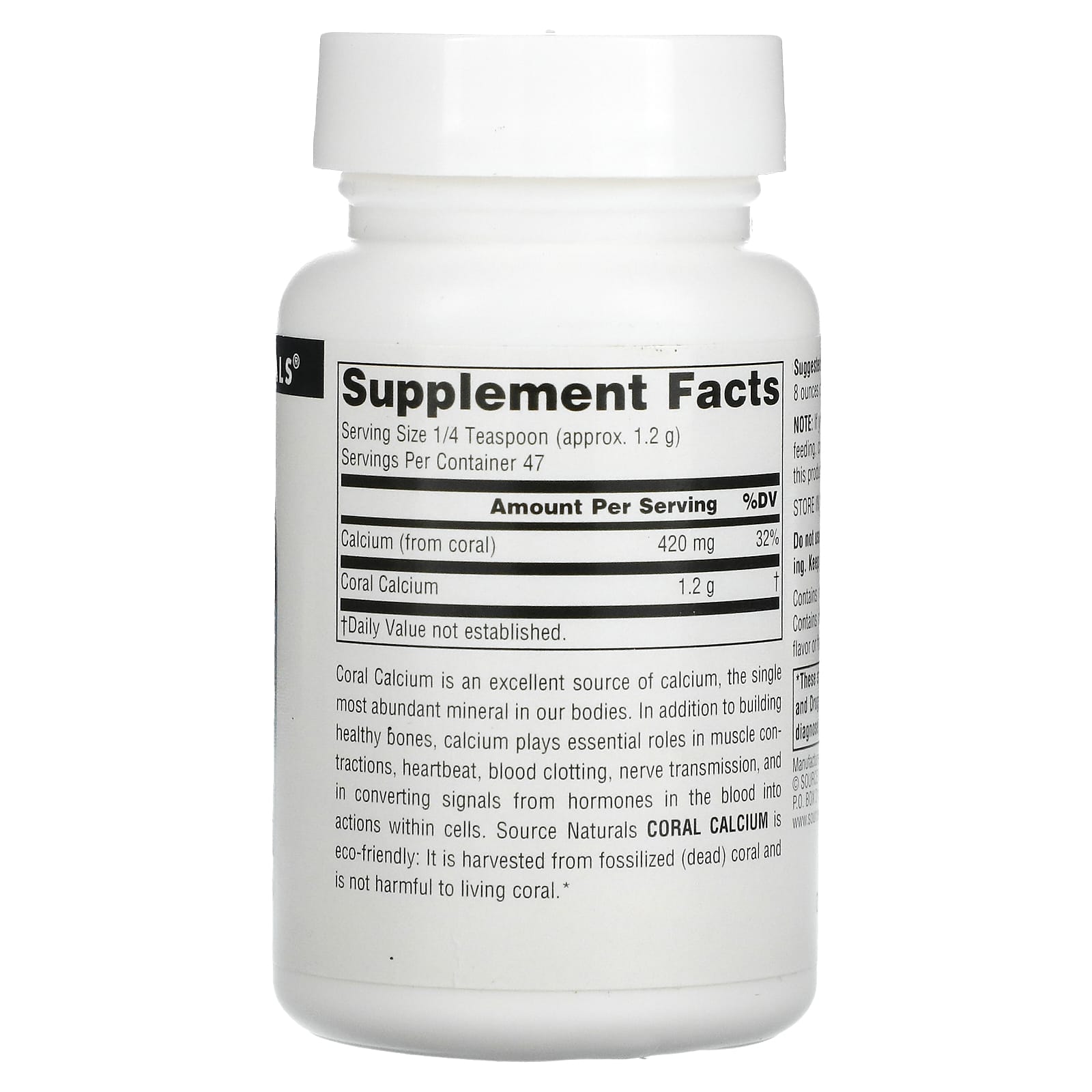 Source Naturals, Coral Calcium, 2 Oz UPC 021078015659 | HiLife Vitamins