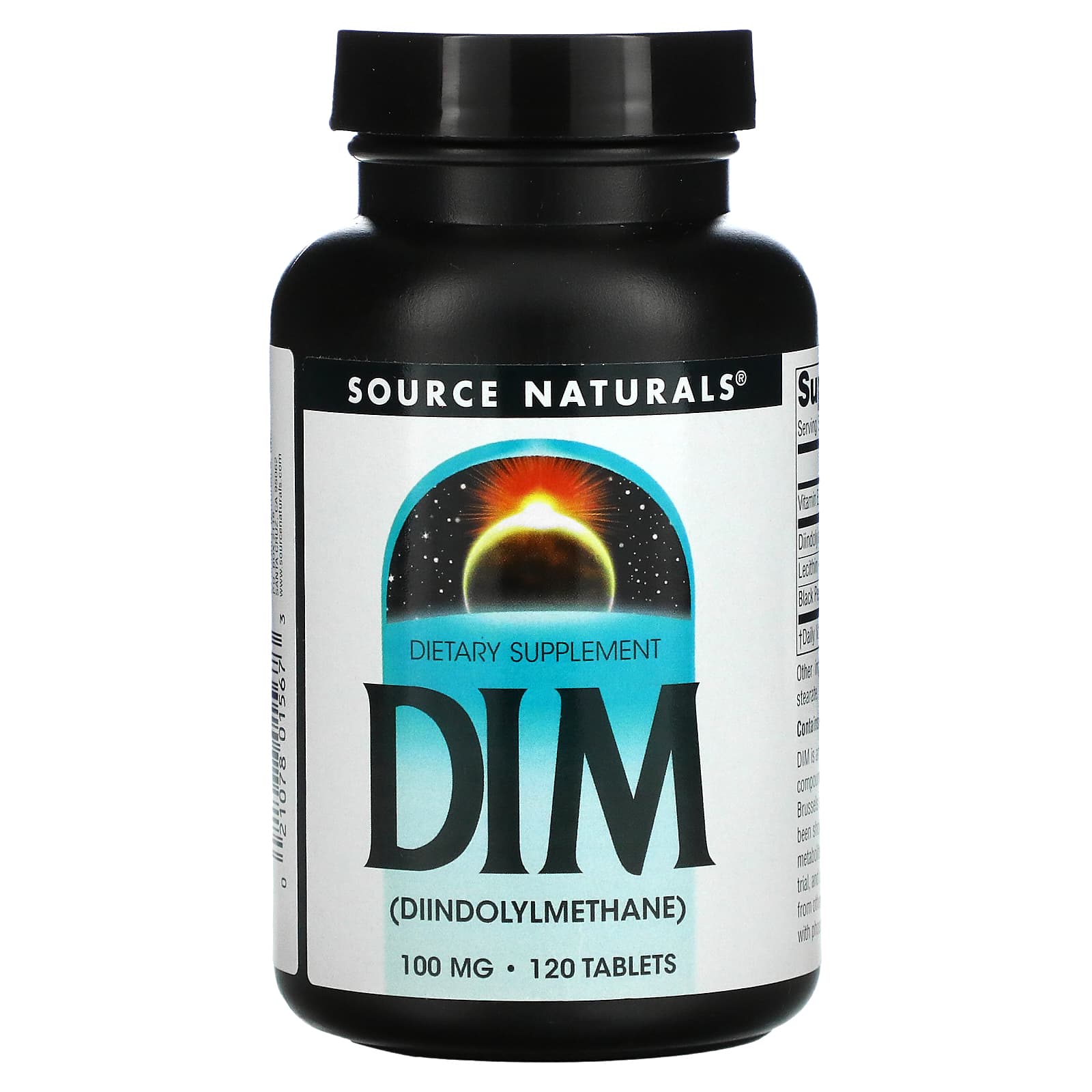 Source Naturals, Dim 100 mg, 120 Tablets UPC 021078015673 | HiLife Vitamins