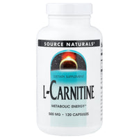 Source Naturals, L-Carnitine, 500 mg, 120 Capsules UPC 021078015703 | Hilife Vitamins