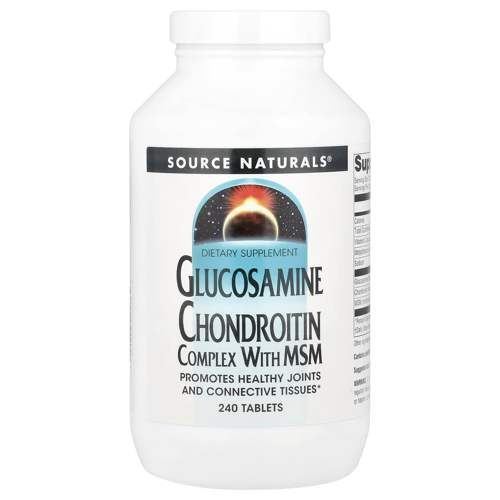 Source Naturals, Glucosamine Chondroitin Complex With MSM, 240 Tablets UPC 021078015765 | Hilife Vitamins