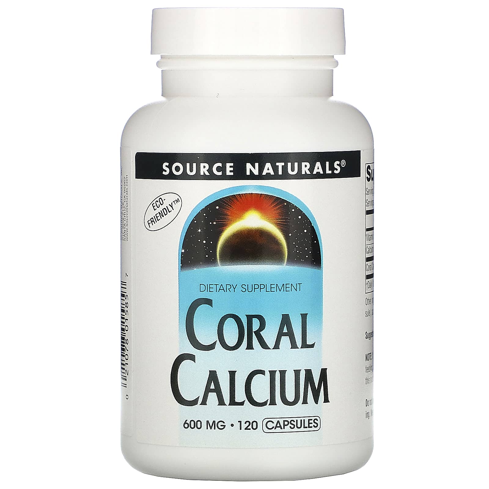 Source Naturals, Coral Calcium 600 mg, 120 Capsules UPC 021078015857 | HiLife Vitamins