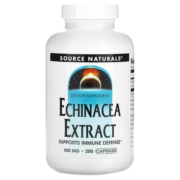 Source Naturals, Echinacea Root 500 mg, 200 Capsules - 021078015963 | Hilife Vitamins
