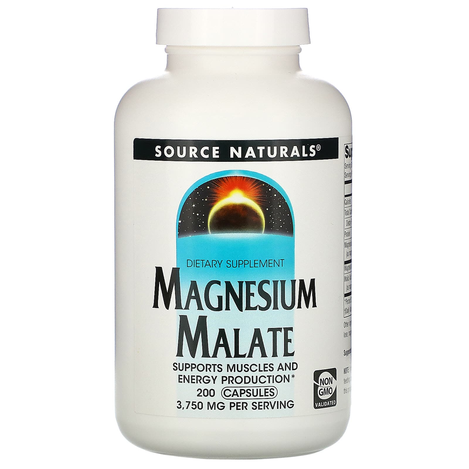 Source Naturals, Magnesium Malate 625 mg, 200 Capsules UPC 021078016007 | Hilife Vitamins
