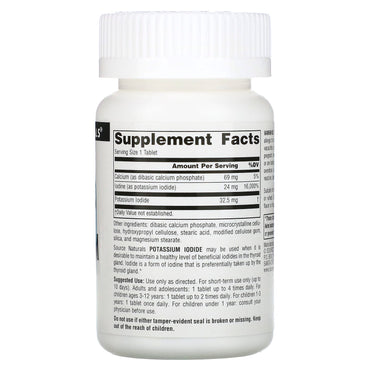 Source Naturals, Potassium Iodide 32.5 mg, 120 Tablets UPC 021078016069 | Hilife Vitamins