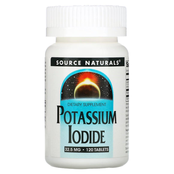 Source Naturals, Potassium Iodide 32.5 mg, 120 Tablets - 021078016069 | Hilife Vitamins