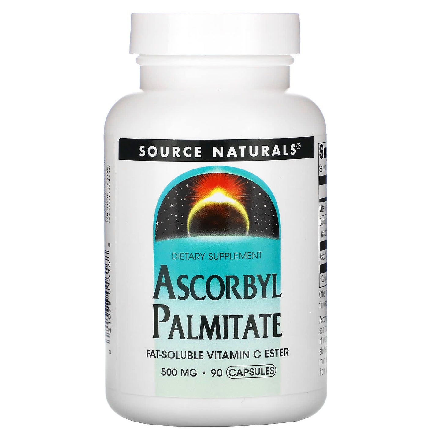 Source Naturals, Ascorbyl Palmitate 500 mg, 90 Capsules UPC 021078016168 | Hilife Vitamins