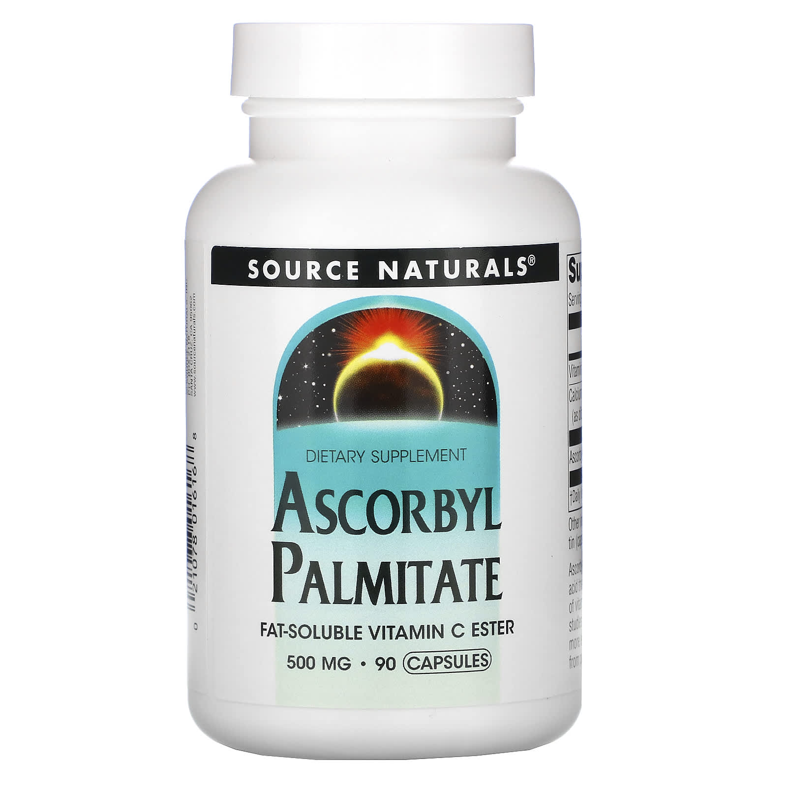 Source Naturals, Ascorbyl Palmitate 500 mg, 90 Capsules UPC 021078016168 | Hilife Vitamins