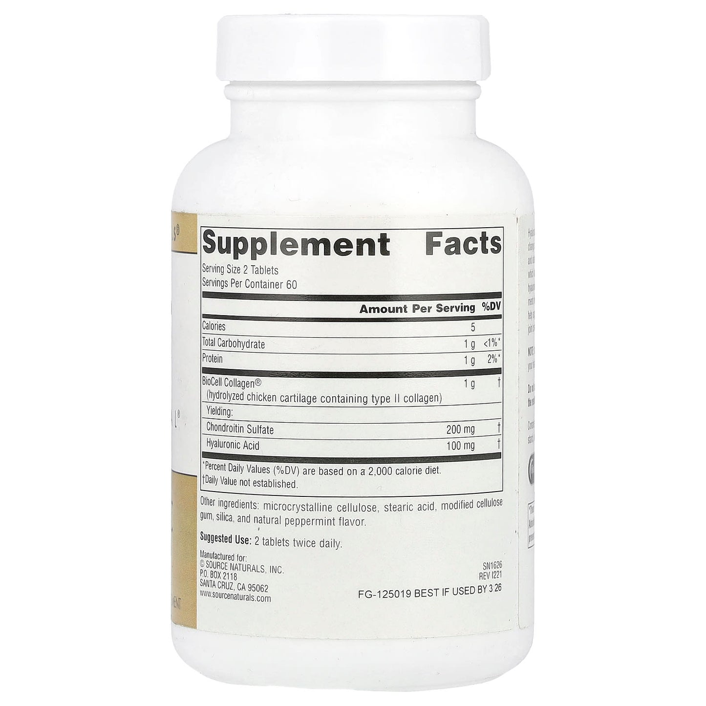 Source Naturals, Skin Eternal®, Hyaluronic Acid, 120 Tablets UPC 021078016267 | Hilife Vitamins