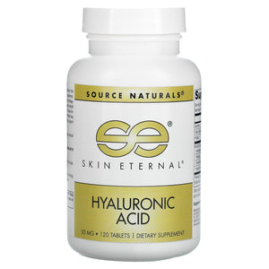Source Naturals, Skin Eternal® Hyaluronic Acid 50 mg, 120 Tablets - 021078016267 | Hilife Vitamins