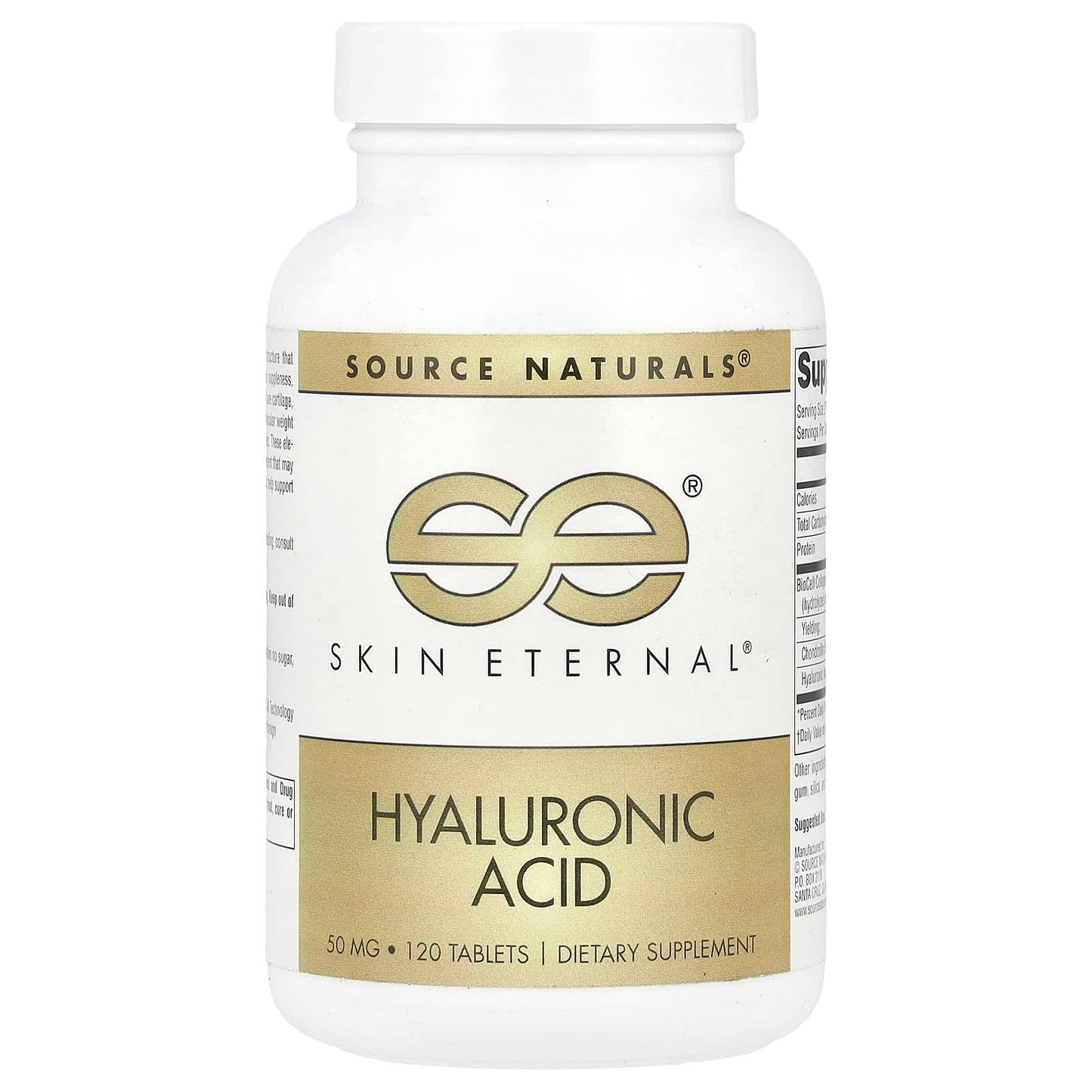 Source Naturals, Skin Eternal®, Hyaluronic Acid, 120 Tablets UPC 021078016267 | Hilife Vitamins