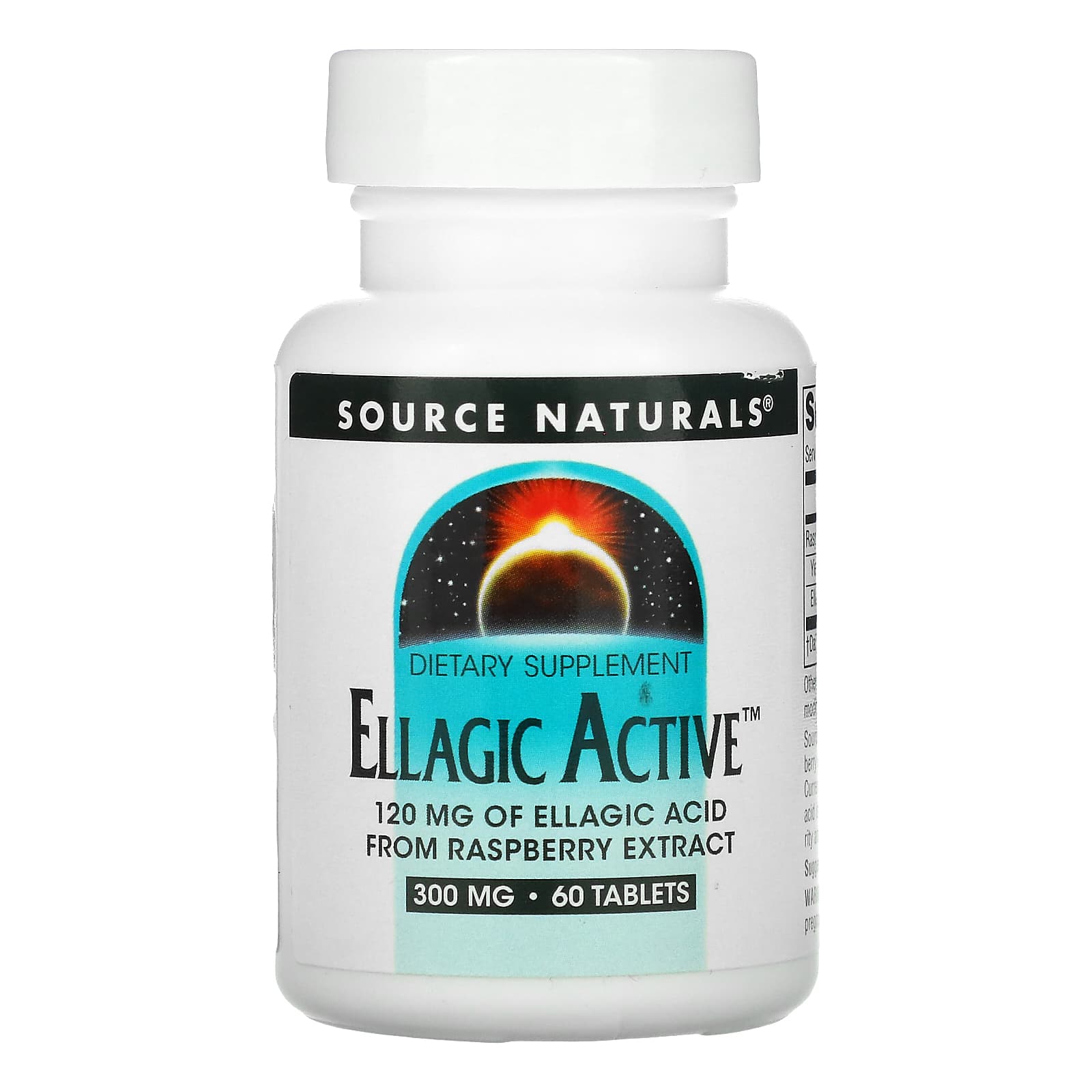 Source Naturals, Ellagic Active™ 300 mg, 60 Tablets UPC 021078016304 | Hilife Vitamins