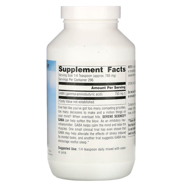 Source Naturals, Serene Science® GABA 750 mg, 8 Oz oz UPC 021078016724 | Hilife Vitamins