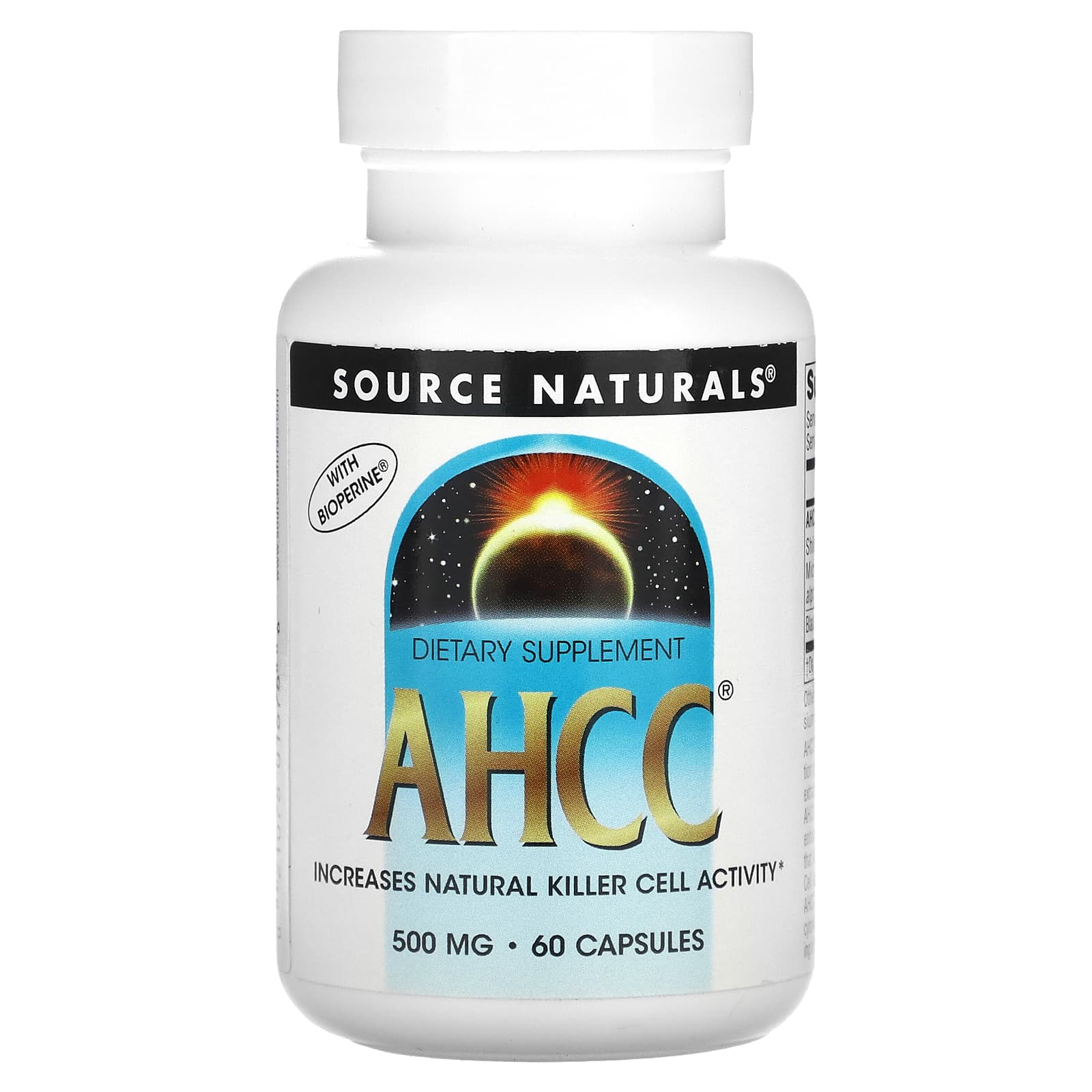 Source Naturals, Ahcc With Bioperine 500 mg, 60 Capsules UPC 021078016786 | Hilife Vitamins