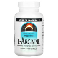Source Naturals, L-Arginine 500 mg, 100 Capsules UPC 021078016878 | Hilife Vitamins
