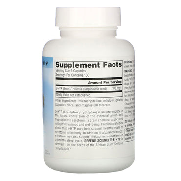 Source Naturals, Serene Science 5-Htp 50 mg, 120 Capsules UPC 021078017028 | Hilife Vitamins