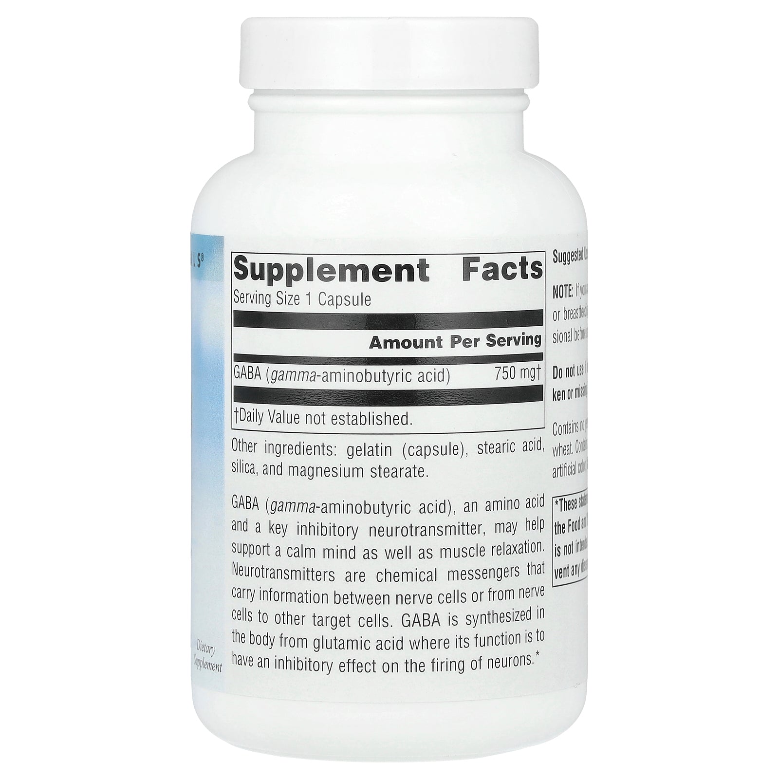Source Naturals, Serene Science®, GABA, 750 mg, 90 Capsules UPC 021078017073 | Hilife Vitamins
