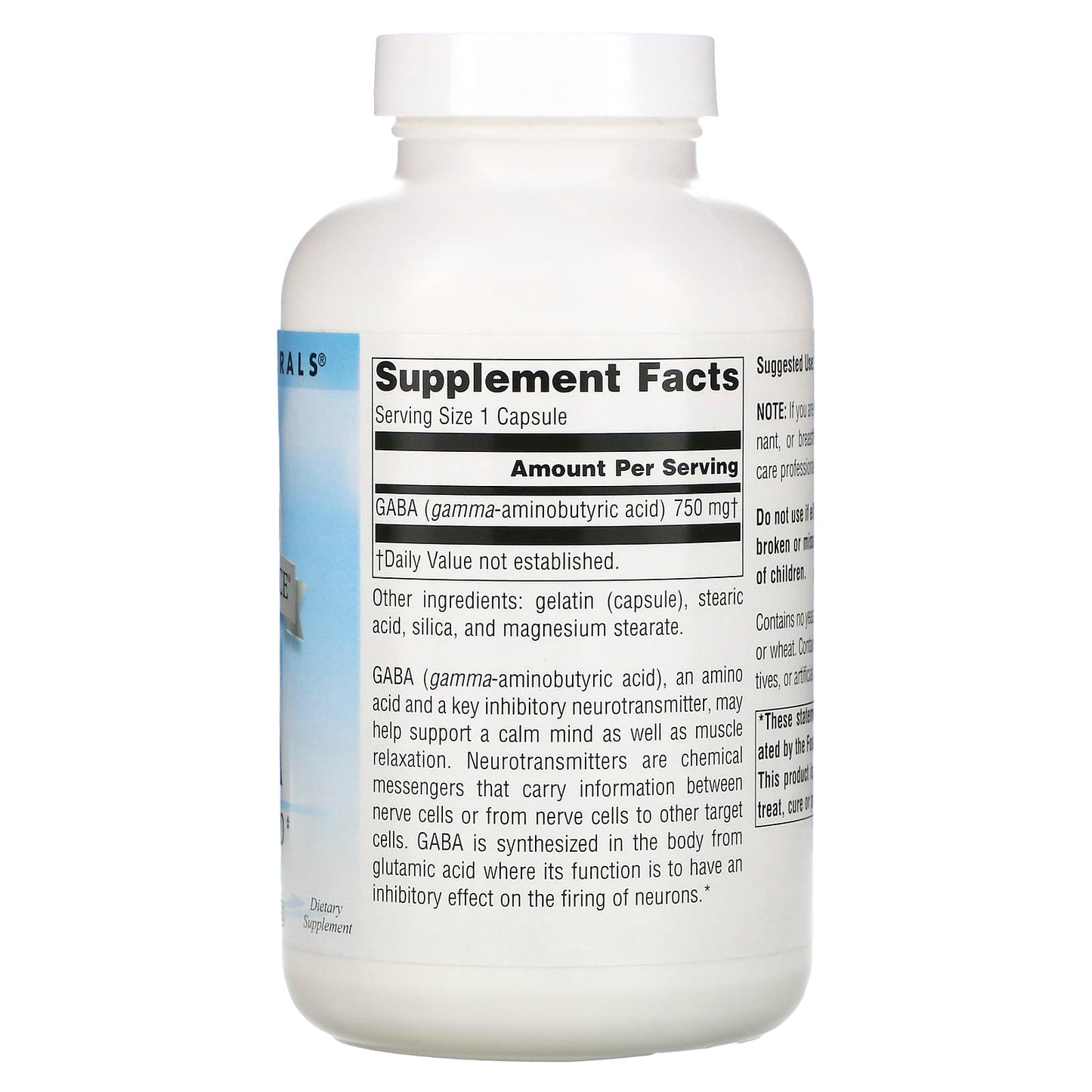 Source Naturals, Serene Science Gaba 750 mg, 180 Capsules UPC 021078017080 | Hilife Vitamins