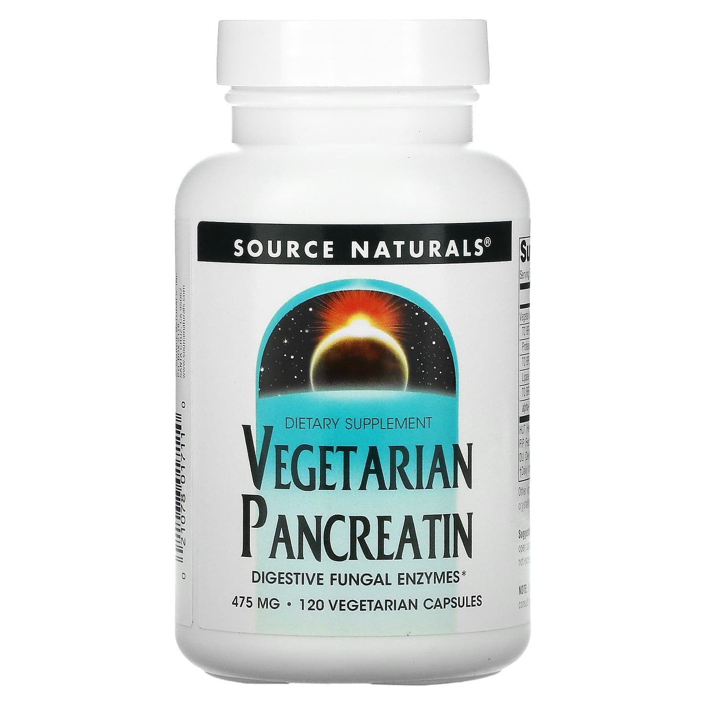 Source Naturals, Vegetarian Pancreatin, 120 Capsules UPC 021078017110 | Hilife Vitamins