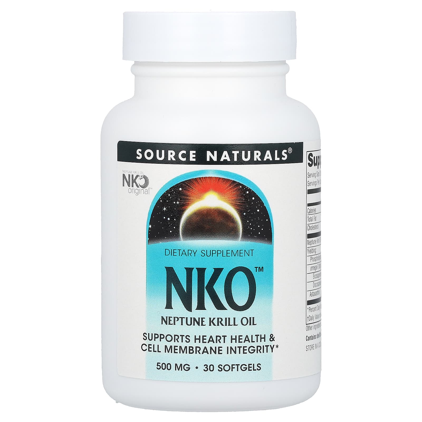 Source Naturals, NKO® Neptune Krill Oil 500 mg, 30 Softgels UPC 021078017127 | HiLife Vitamins