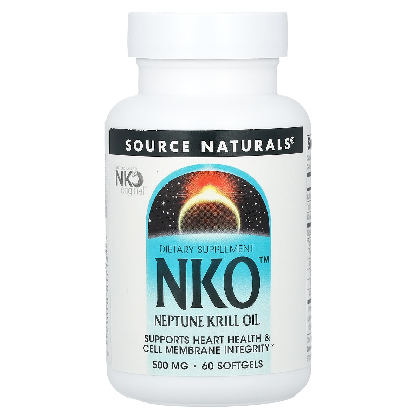 Source Naturals, NKO® Neptune Krill Oil 500 mg, 60 Tablets UPC 021078017134 | HiLife Vitamins