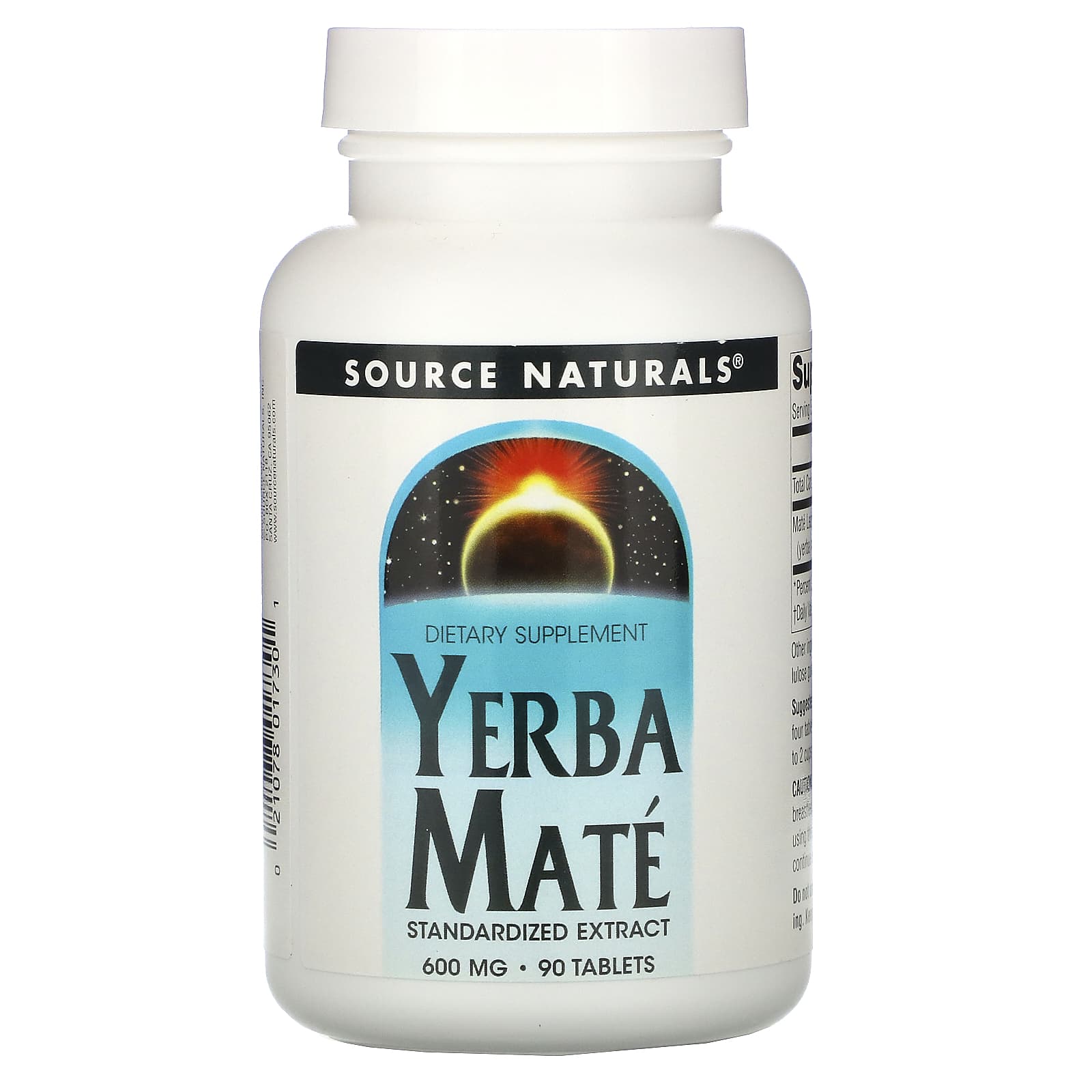 Source Naturals, Yerba Mate 600 mg, 90 Tablets UPC 021078017301 | Hilife Vitamins
