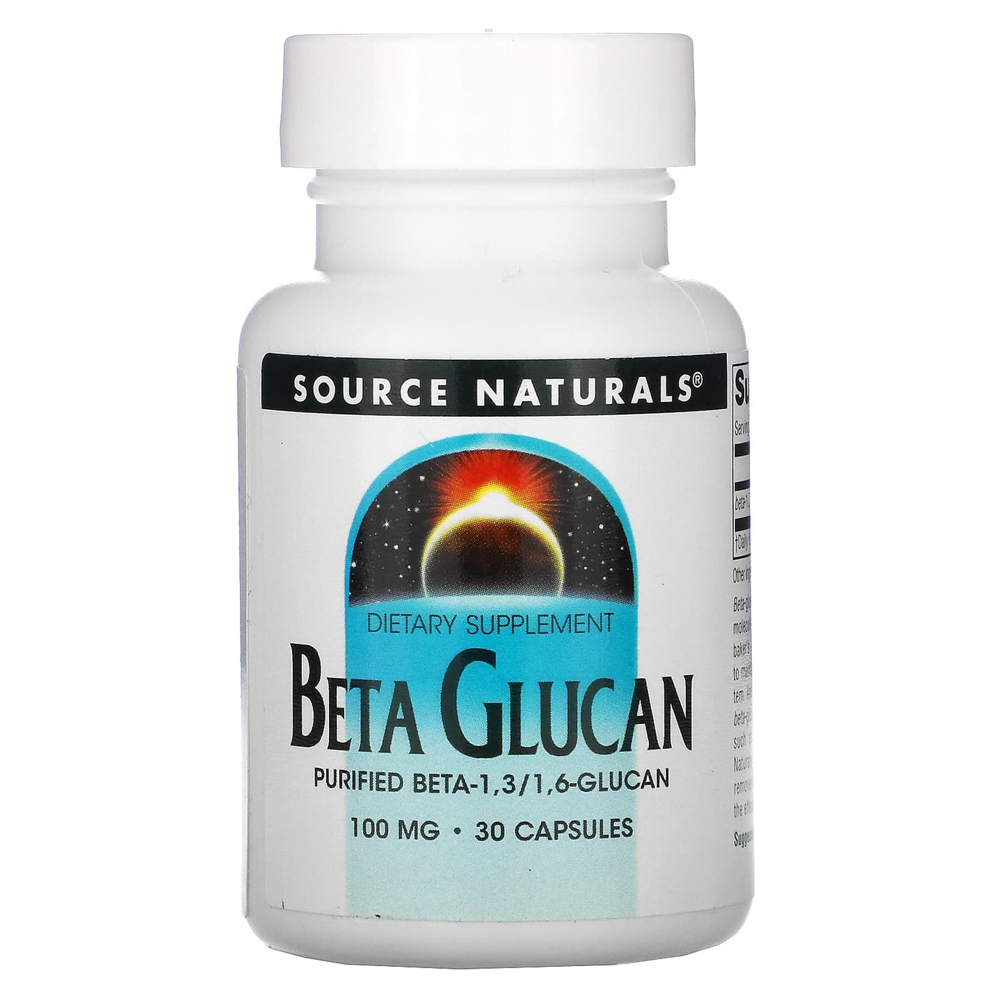 Source Naturals, Beta-Glucan 100 mg, 30 Capsules UPC 021078017585 | Hilife Vitamins