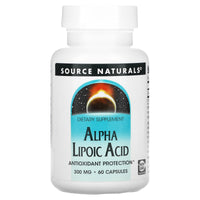 Source Naturals, Alpha Lipoic Acid 300 mg, 60 Capsules UPC 021078017646 | Hilife Vitamins