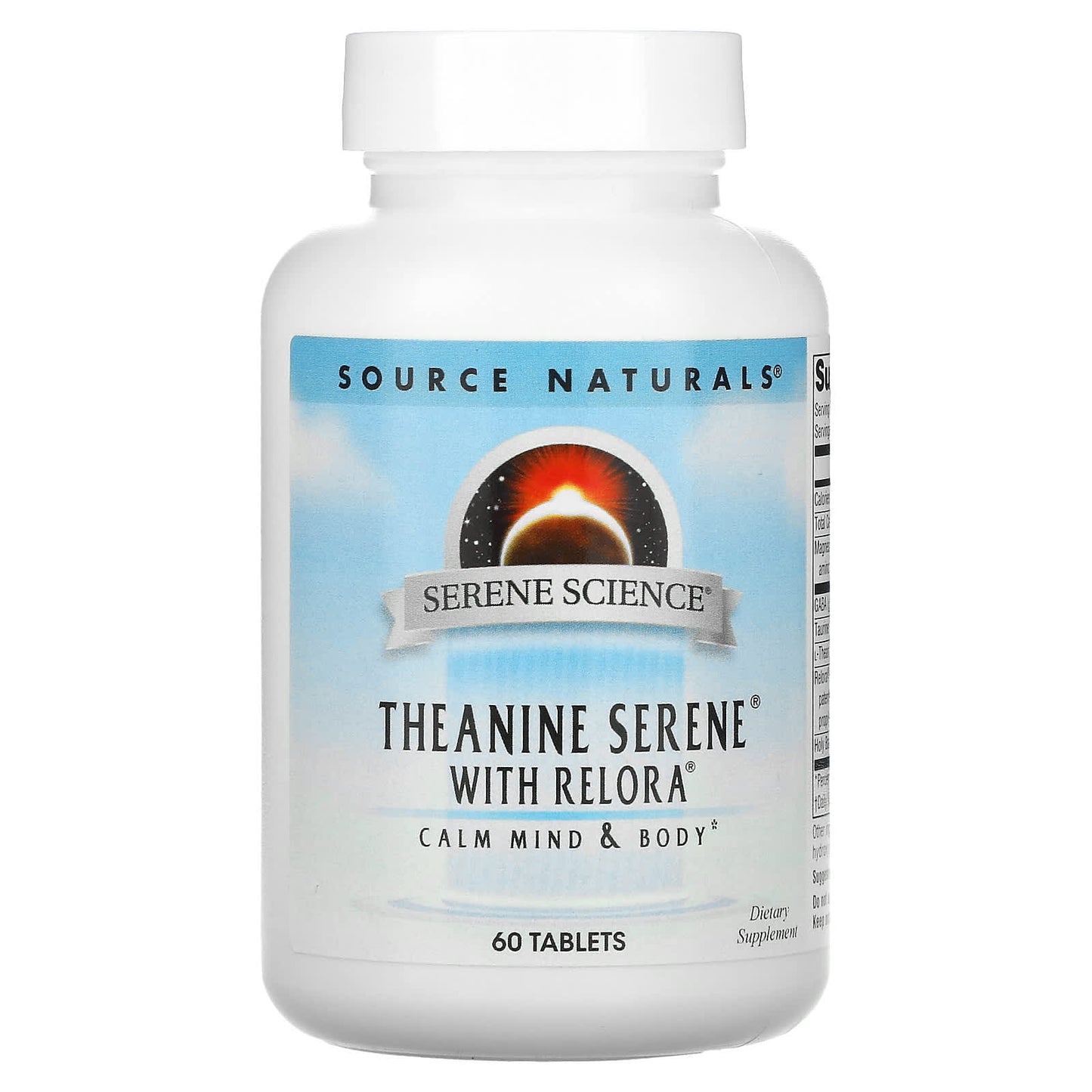 Source Naturals, Serene Science Theanine Serene With Relora, 60 Tablets UPC 021078017721 | Hilife Vitamins