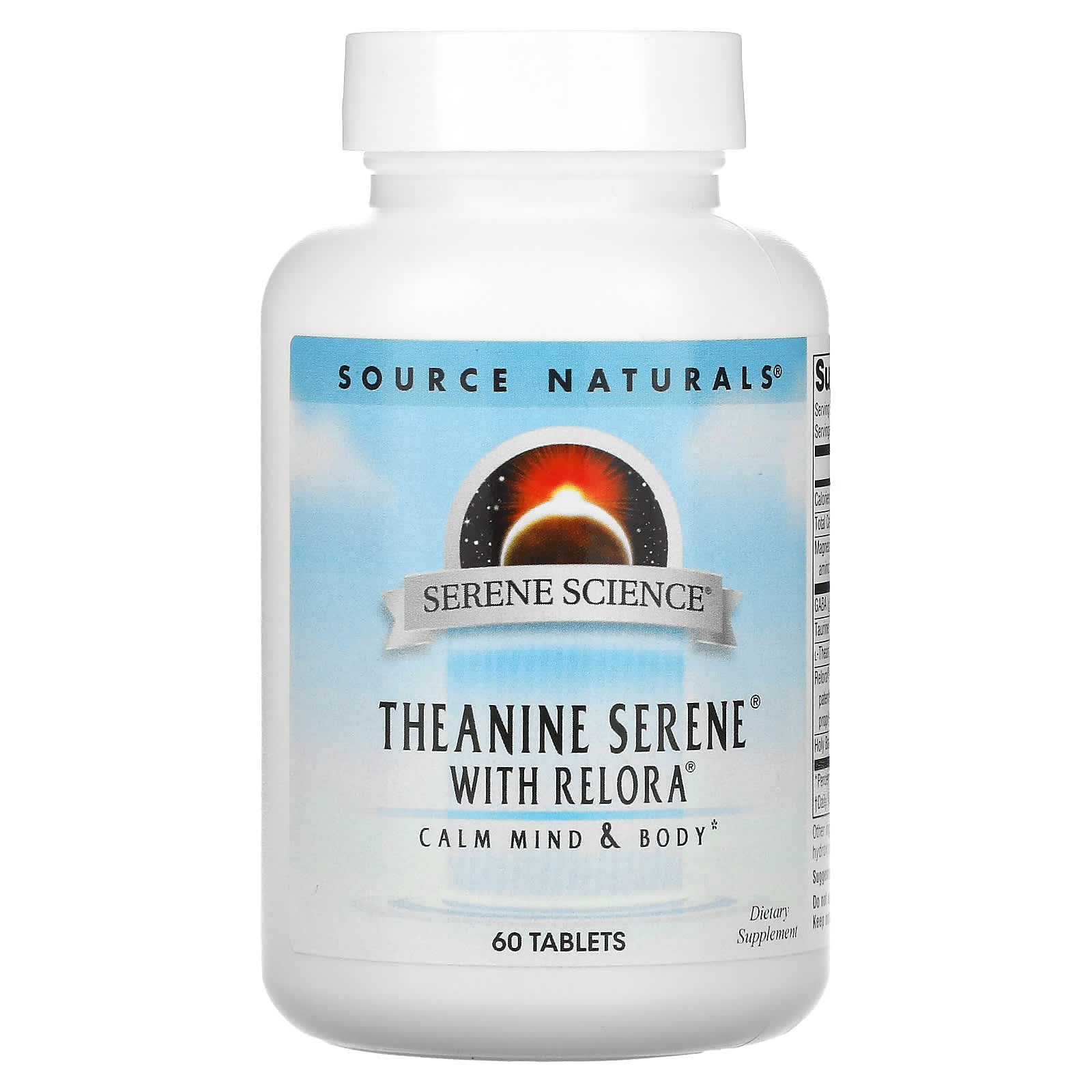 Source Naturals, Serene Science Theanine Serene With Relora, 60 Tablets UPC 021078017721 | Hilife Vitamins