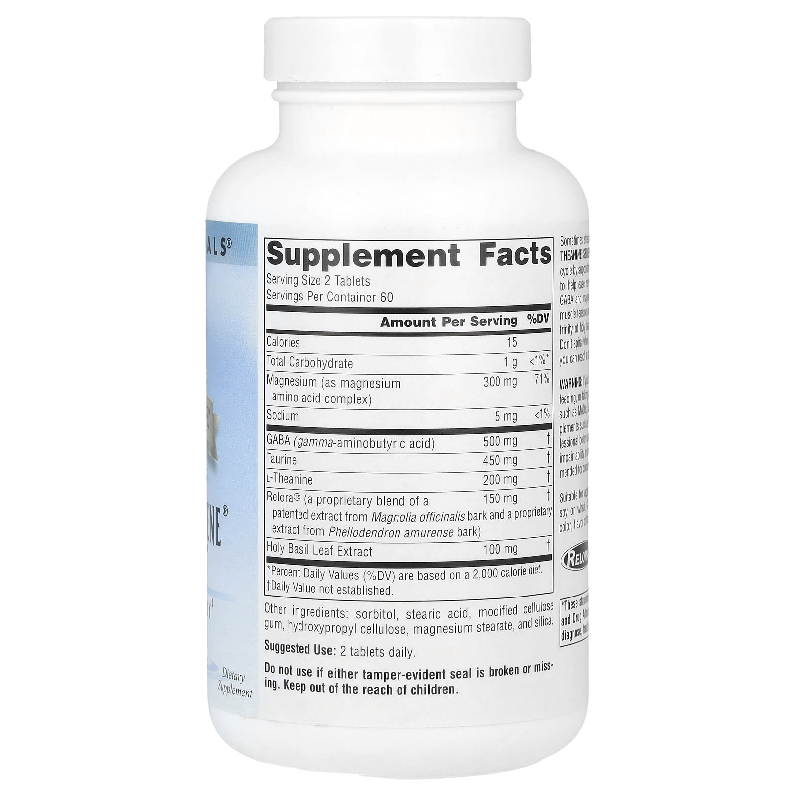 Source Naturals, Serene Science, Theanine Serene with Relora, 120 Tablets UPC 021078017738 | Hilife Vitamins